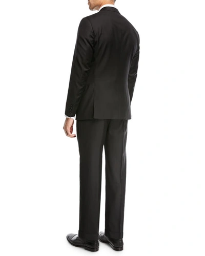 Shop Emporio Armani Super 130s Wool Two-piece Suit, Black
