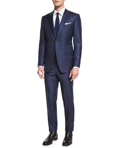 Shop Tom Ford O'connor Base Sharkskin Two-piece Suit, Bright Navy