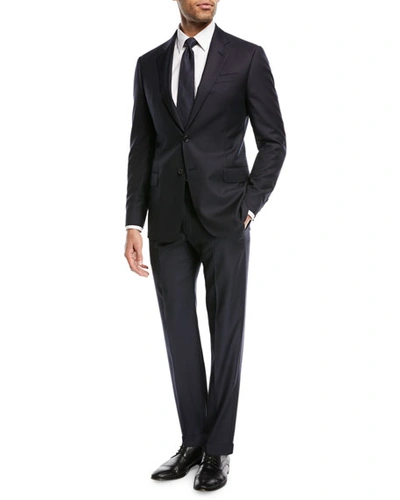 Shop Emporio Armani Super 130s Wool Two-piece Suit In Navy