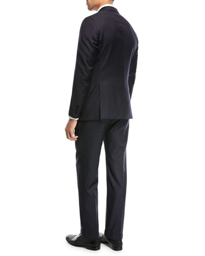 Shop Emporio Armani Super 130s Wool Two-piece Suit In Navy