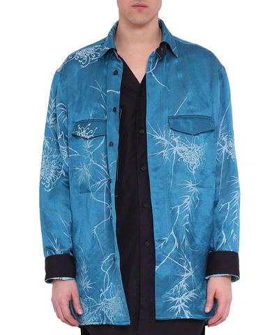 Shop Haider Ackermann Dianthus Blue Double Shirt In Azzurro