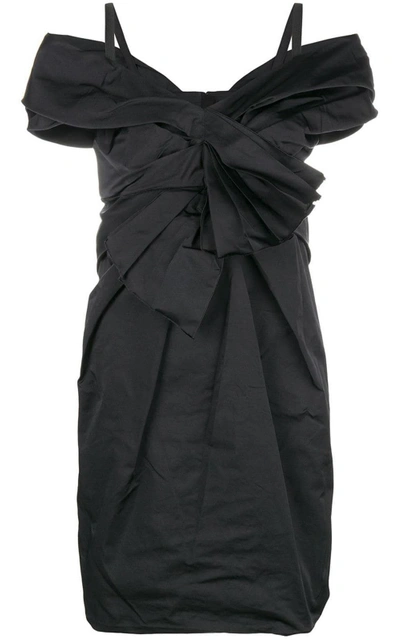 Shop Marc Jacobs Knot-detail Taffetà Mini Dress In Nero