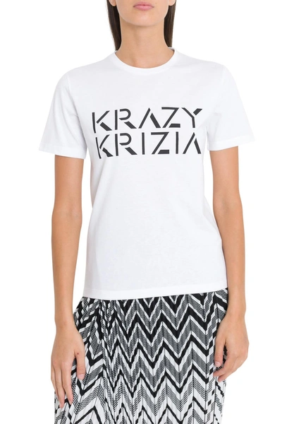Shop Krizia Logo Tee In Bianco