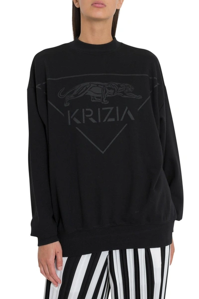Shop Krizia Logo Sweatshirt In Nero