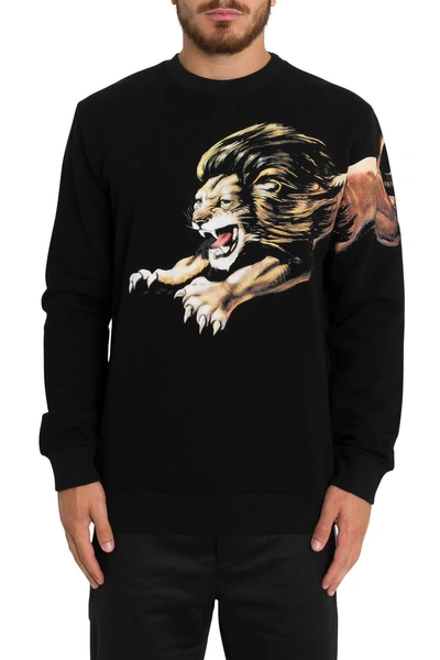 Shop Givenchy Jumping Lion Sweatshirt In Nero