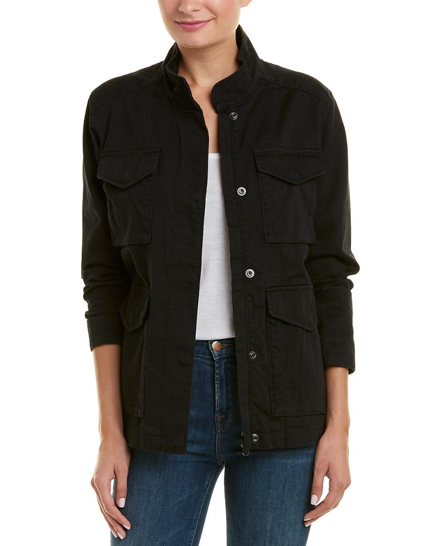 black denim military jacket
