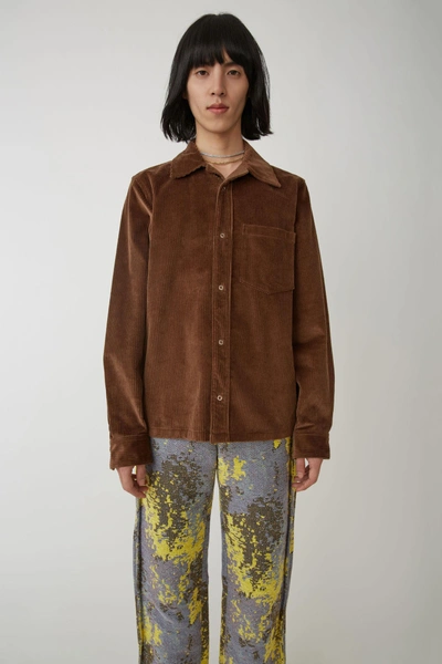 Shop Acne Studios Workwear Shirt Caramel Brown