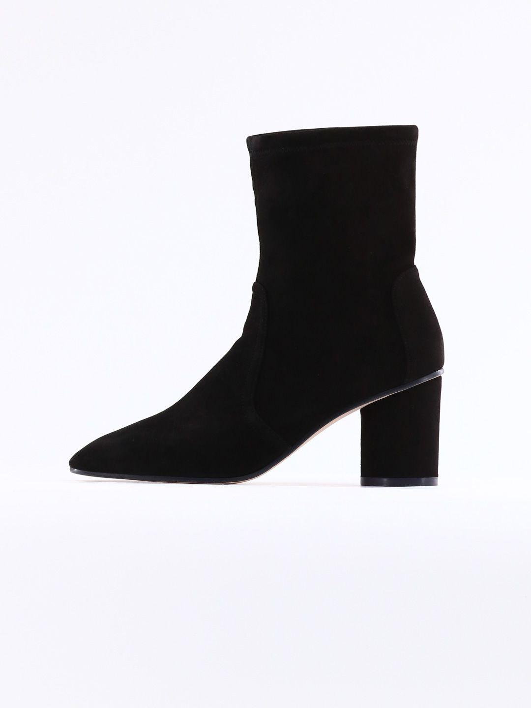 stuart weitzman black wren 75 suede heeled ankle boots