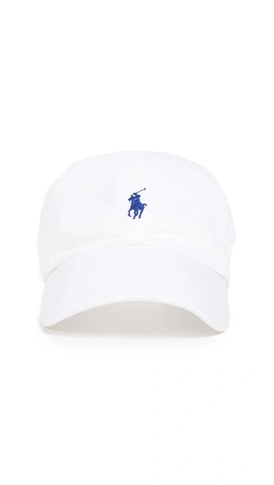 Shop Polo Ralph Lauren Classic Pony Cap In White/blue