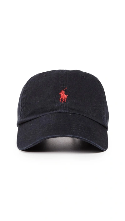 Shop Polo Ralph Lauren Classic Pony Cap In Black/red