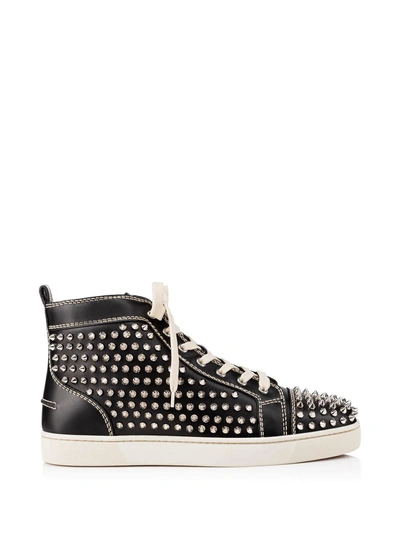 Shop Christian Louboutin Louis Calf/spikes Sneakers In Black