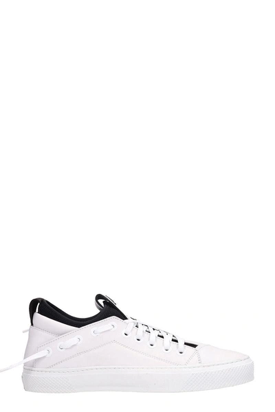 Shop Bruno Bordese Triangular White Leather Sneakers