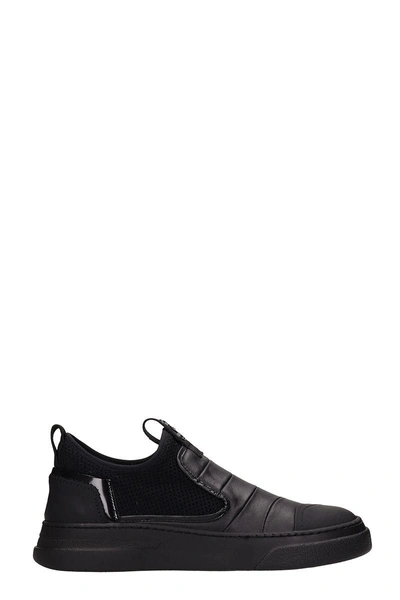 Shop Bruno Bordese Byke Slip On Black Leather Sneakers
