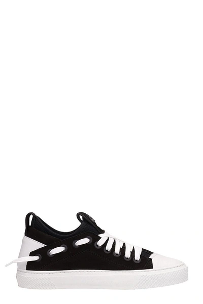 Shop Bruno Bordese Triangular Black White Nabuk Sneakers