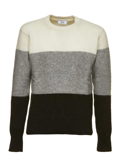 Shop Ami Alexandre Mattiussi Knitted Crewneck Sweater In Multicolor