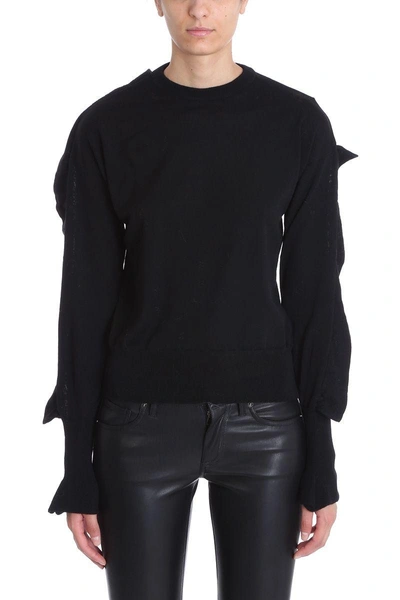 Shop Laneus Embellished Sleeve Sweater In Black