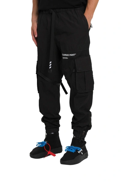 Shop Off-white Cargo Parachute Trousers In Nero