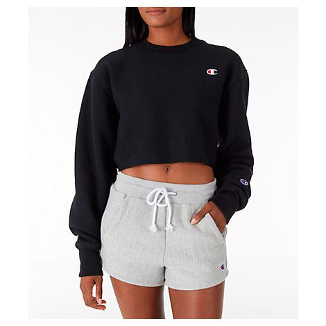 black crop champion hoodie