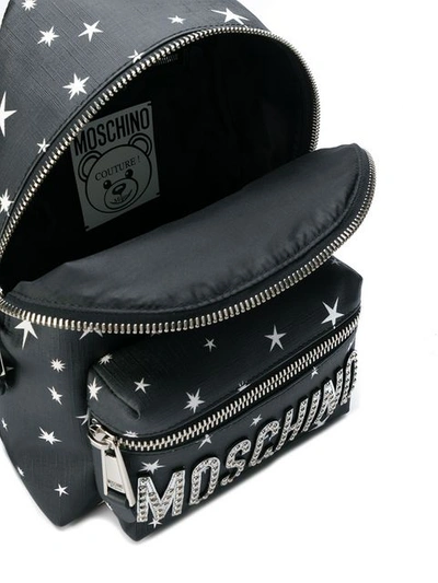Shop Moschino Space Ufo Teddybear Backpack In Black