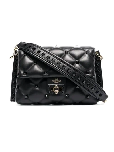 Shop Valentino Garavani Candystud Shoulder Bag - Black