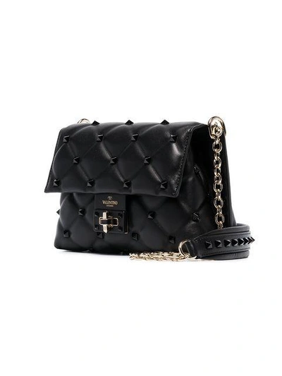 Shop Valentino Garavani Candystud Shoulder Bag - Black