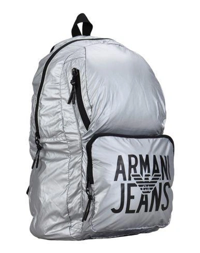 Shop Armani Jeans Backpack & Fanny Pack In Silver