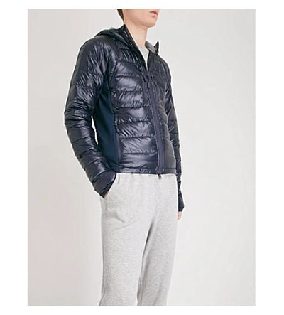 Shop Canada Goose Hybridge Lite Quilted Shell Jacket In S:ad Blu/l:black-