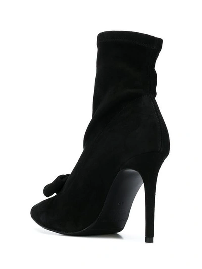 Shop Alberto Gozzi Bow Pointed Boots - Black