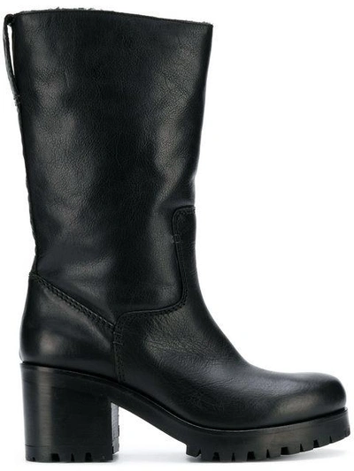 Shop Strategia Mid-calf High Boots - Black