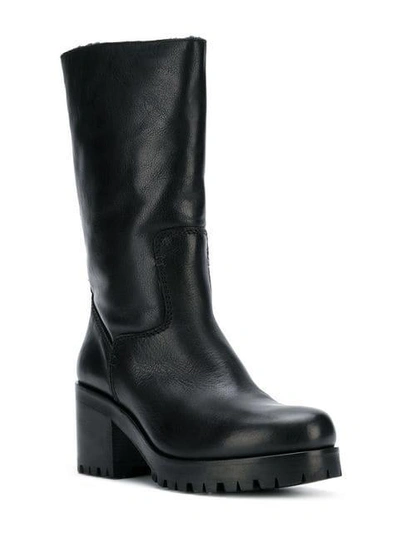 Shop Strategia Mid-calf High Boots - Black