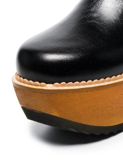 Shop Marni Leather Platform 80 Slingback Clogs - Black