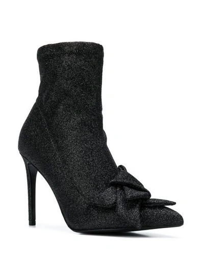 Shop Alberto Gozzi Glitter Pointed Boots - Black