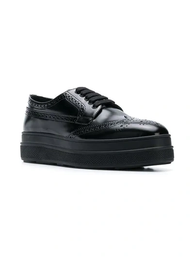 Shop Prada Platform Derby Shoes - Black