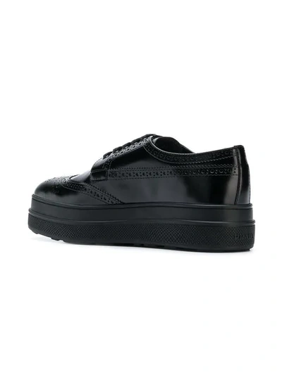 Shop Prada Platform Derby Shoes - Black