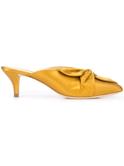 Shop Loeffler Randall Jade Kitten Heel Mules In Yellow