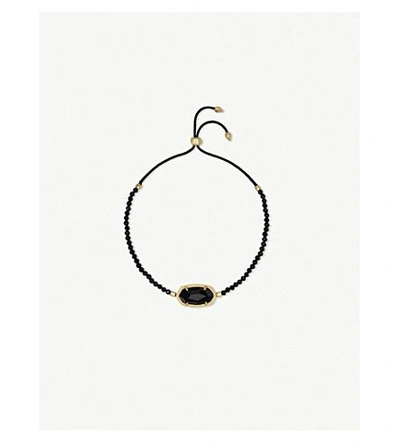 Shop Kendra Scott Elaina 14ct Yellow Gold-plated And Black Spinnel Bracelet