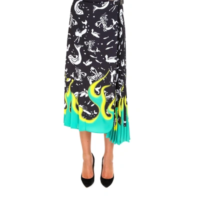 Shop Prada Asymmetric Printed Skirt In Multi