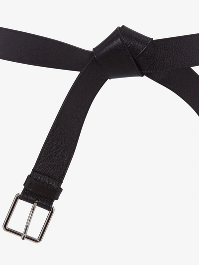 Shop Alexander Mcqueen Leather Knot Belt In Black