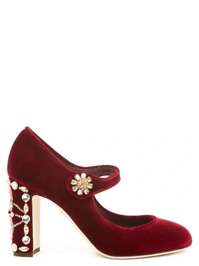 Shop Dolce & Gabbana 'valli' Shoes In Burgundy