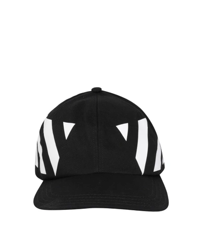 Shop Off-white Diagonal Cotton Cap In Nero