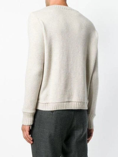 Shop The Elder Statesman Leaf Knitted Sweater - Neutrals