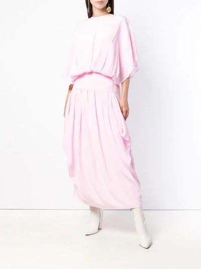 Shop Jw Anderson Batwing Crinkle Maxi Dress In Pink