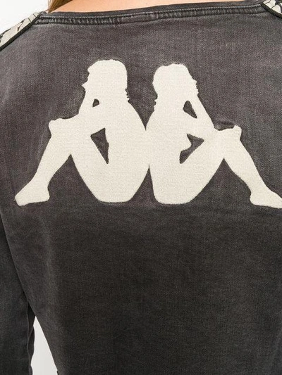 Shop Kappa Logo Print Cropped Top - Black
