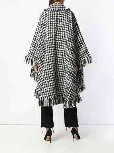 Shop Dolce & Gabbana Houndstooth Cape In Black