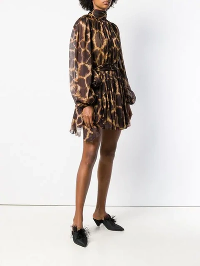 Shop Dolce & Gabbana Leopard Print Flared Dress - Brown