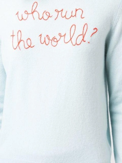 Shop Lingua Franca Run The World Sweater In Blue