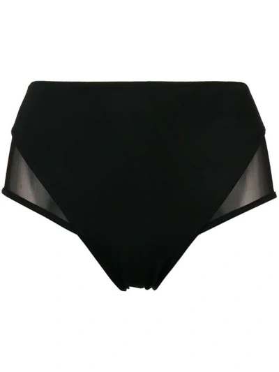Shop Versace High Waisted Bikini Bottoms In Black