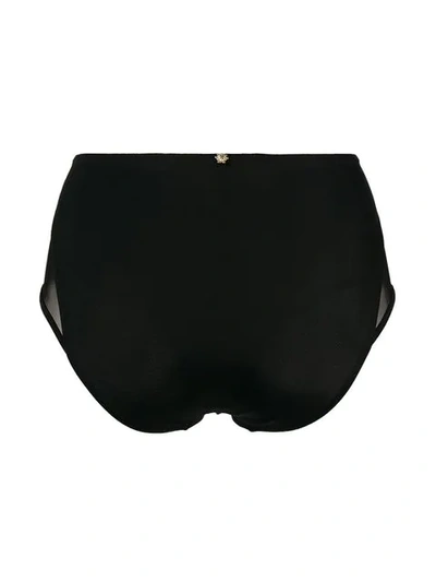 Shop Versace High Waisted Bikini Bottoms In Black