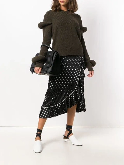 Jw Anderson Hooded Ribbed Wool And Alpaca-blend Sweater In Green