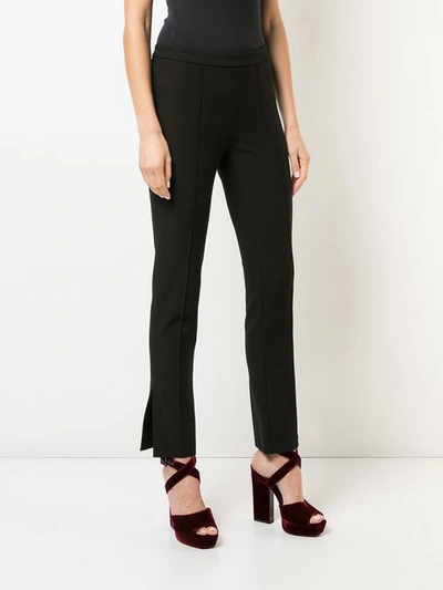 Shop Partow Piped Seam Trousers In Black
